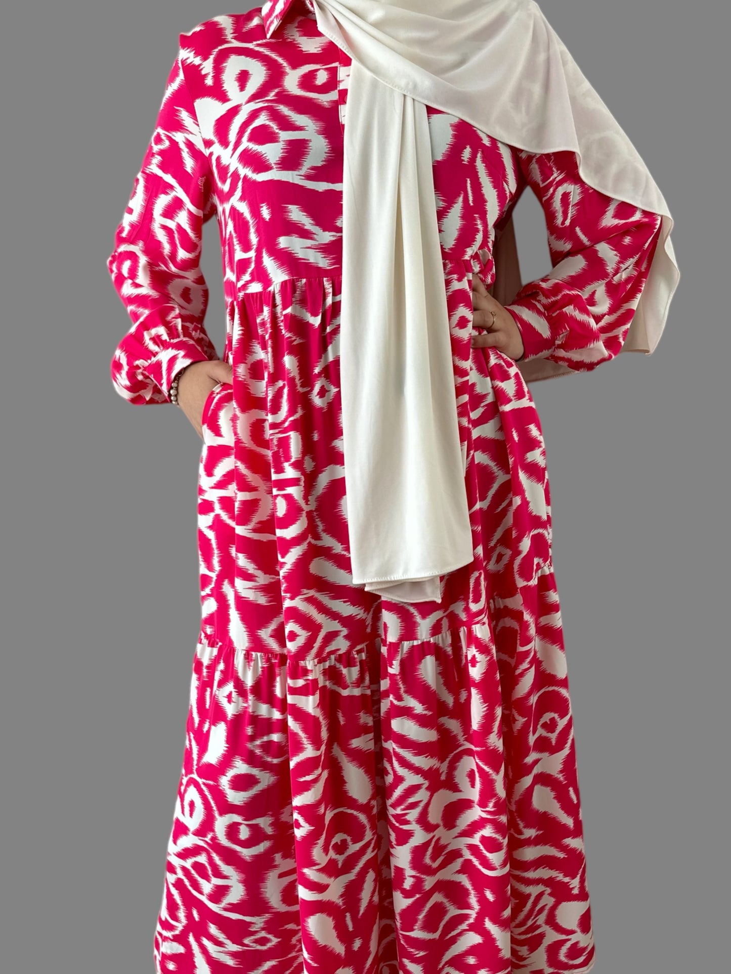 Maxi Dress With Pockets - Pink