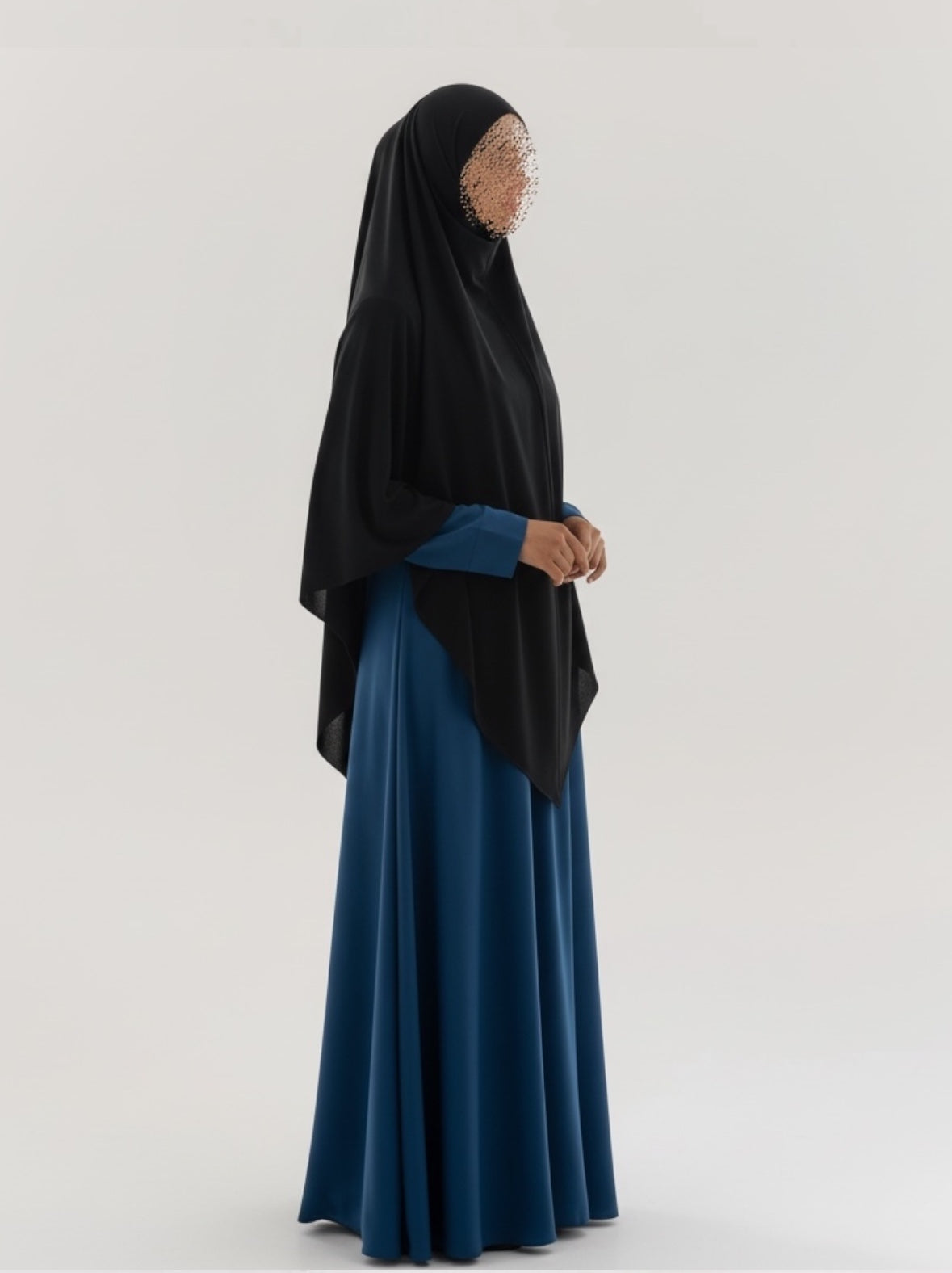 Premium Jersey Tieback Khimaar - Black