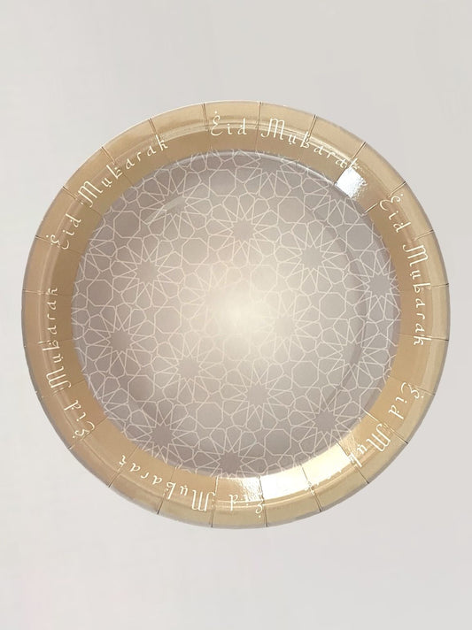 Eid Mubarak bord - Gold/Grey (6st)