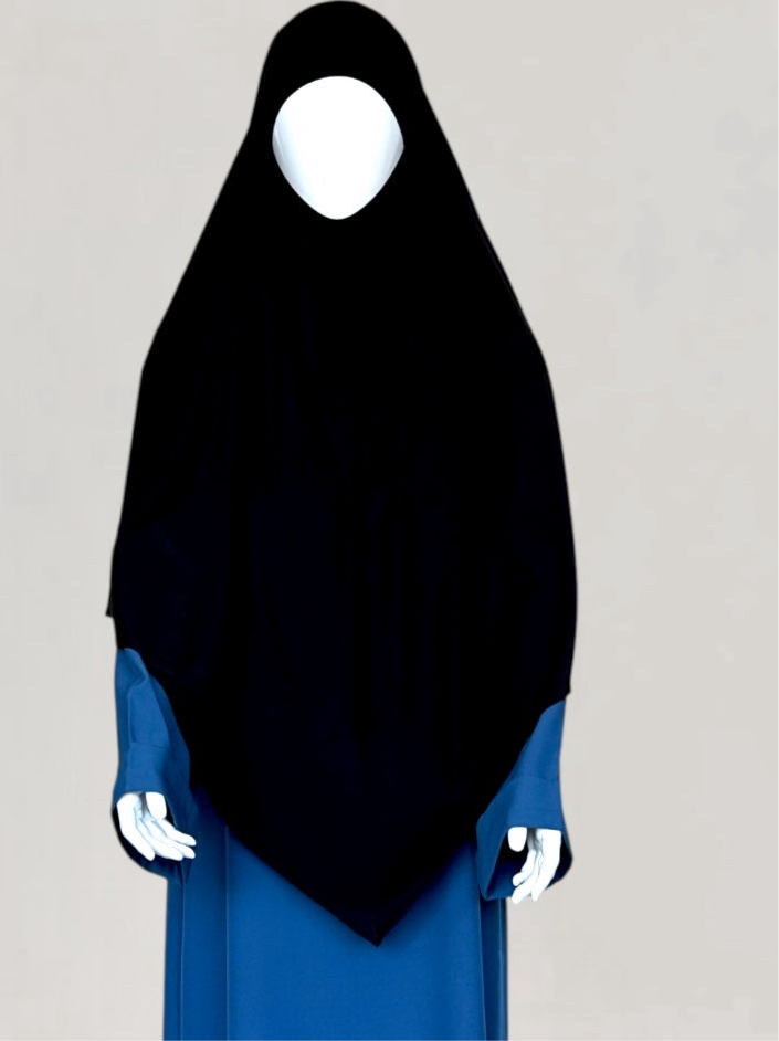 Premium Jersey Tieback Khimaar - Black