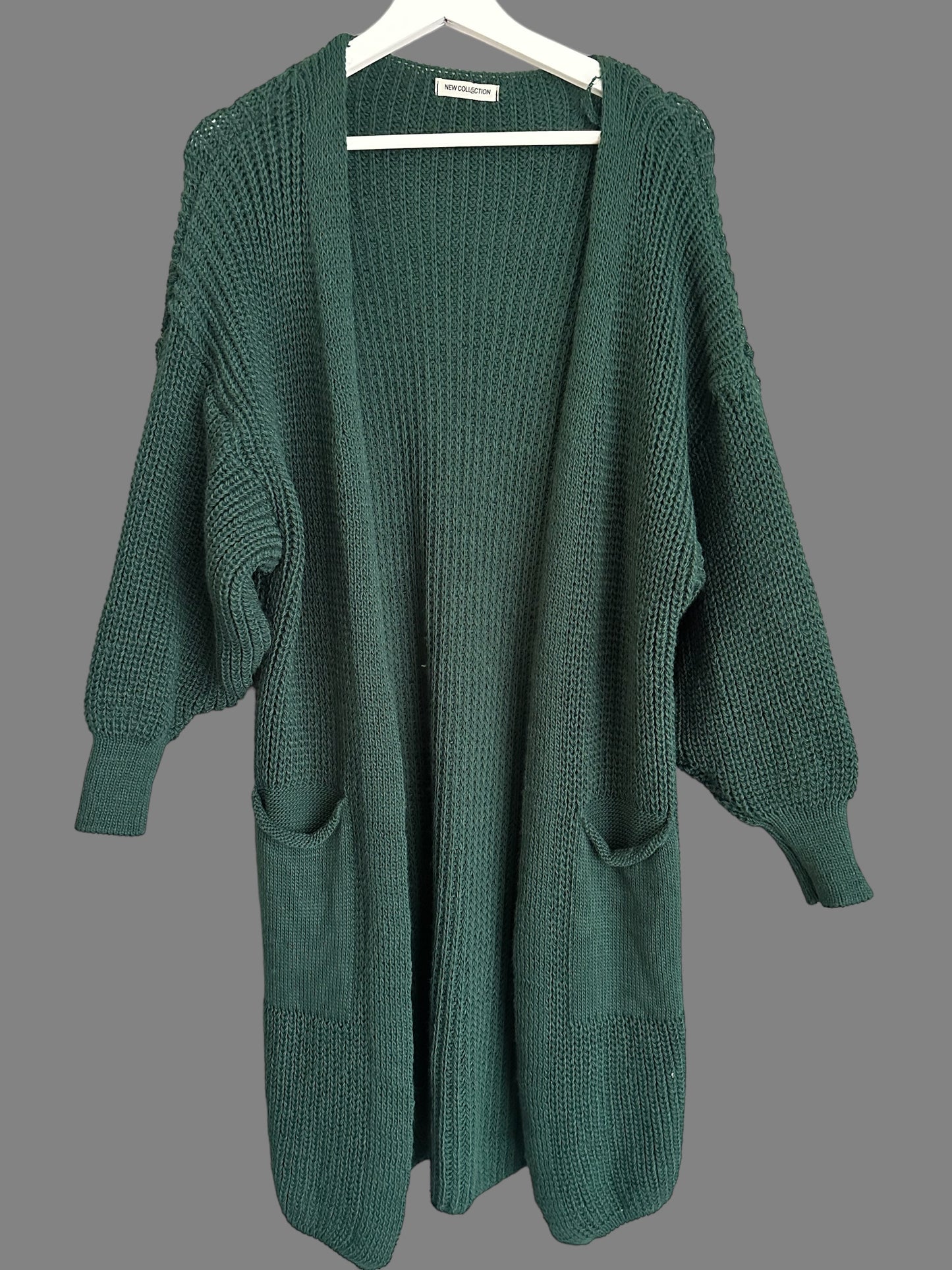Cardigan court en maille - Vert foncé