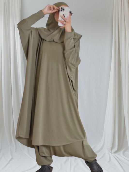 Burkini Jilbaab (2pcs) - Olive Green