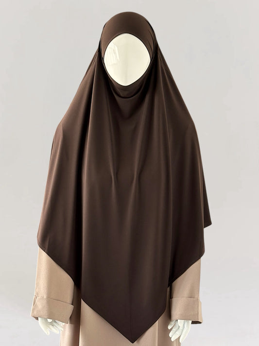 Premium Jersey Tieback Khimaar - Brown