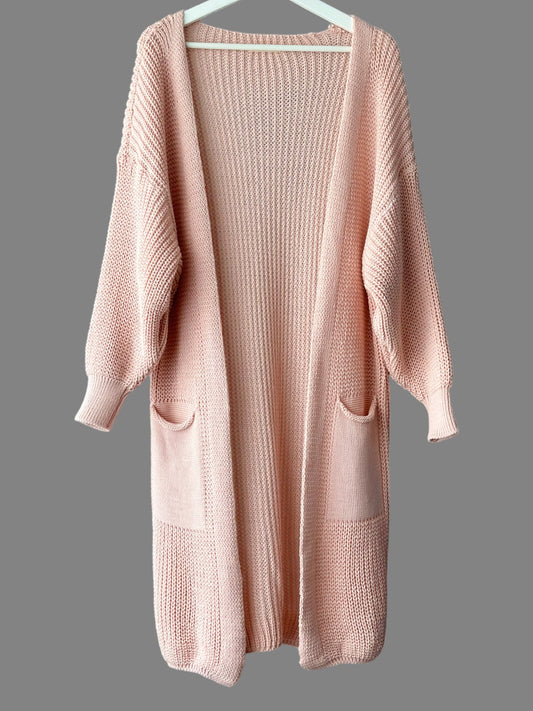 Short Knitted Cardigan - Pink