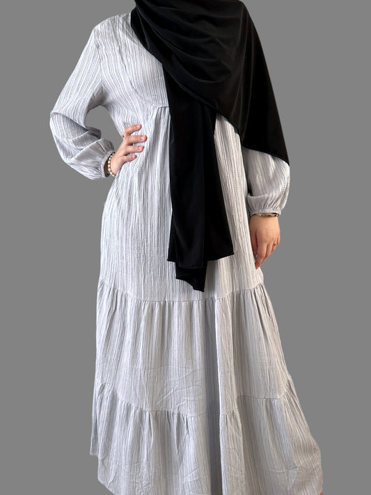 Ribble Button Dress - Grey