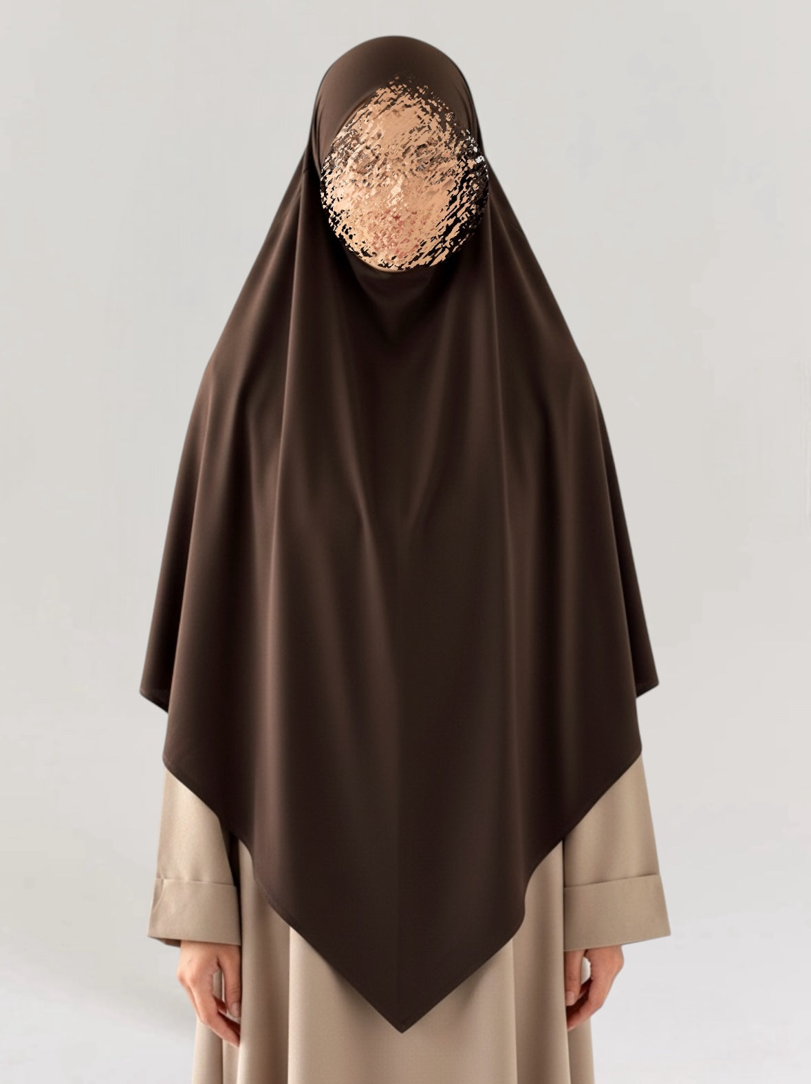 Premium Jersey Tieback Khimaar - Brown