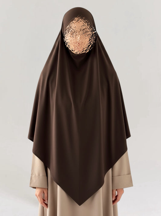 Premium Jersey Tieback Khimaar - Brown