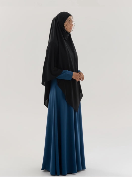 Premium Jersey Tieback Khimaar - Black